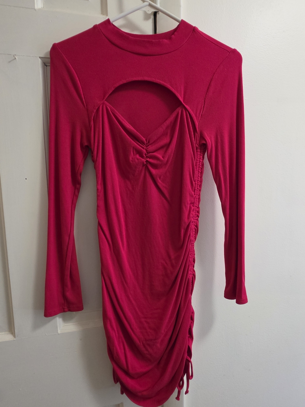 Steve Madden Long-Sleeve Ruched Cutout Bodycon Dress